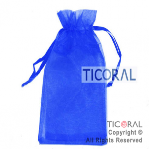 BOLSA AZUL ORGANZA 25X15CM HS2628-13 x 1